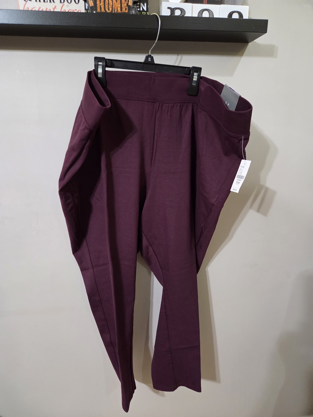 Catherines Stretch Ponte Leggings - Deep Plum